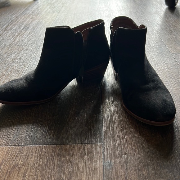 Sam Edelman Short Black Suede Booties - Picture 2 of 3
